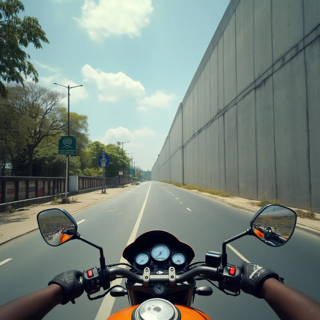 Riding on a street where it is possible to go fast